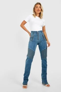 Jean Biker Slim Taille Haute 8 Jean Biker Slim Taille Haute -FR Chemises Soldes Magasin gzz24729 washed20blue xl 2