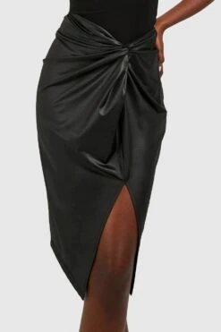 Jupe Mi-longue En Similicuir -FR Chemises Soldes Magasin gzz27634 black xl 3