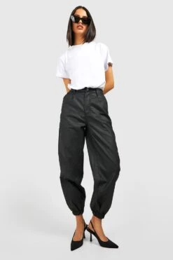 Jean Cargo Enduit Taille Haute -FR Chemises Soldes Magasin gzz28609 black xl 2