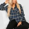 Grande Taille - Chemise Oversize à Carreaux -FR Chemises Soldes Magasin gzz31862 blue xl
