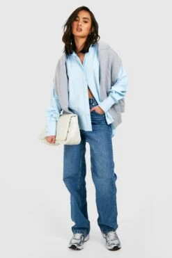 Chemise Oversize En Coton -FR Chemises Soldes Magasin gzz32231 blue xl 2