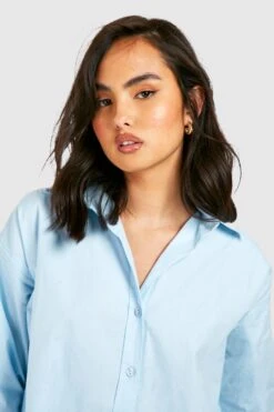 Chemise Oversize En Coton -FR Chemises Soldes Magasin gzz32231 blue xl 3