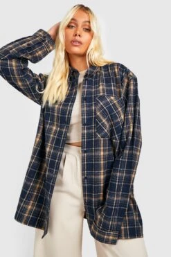 Chemise Oversize à Carreaux -FR Chemises Soldes Magasin gzz32238 navy xl 3