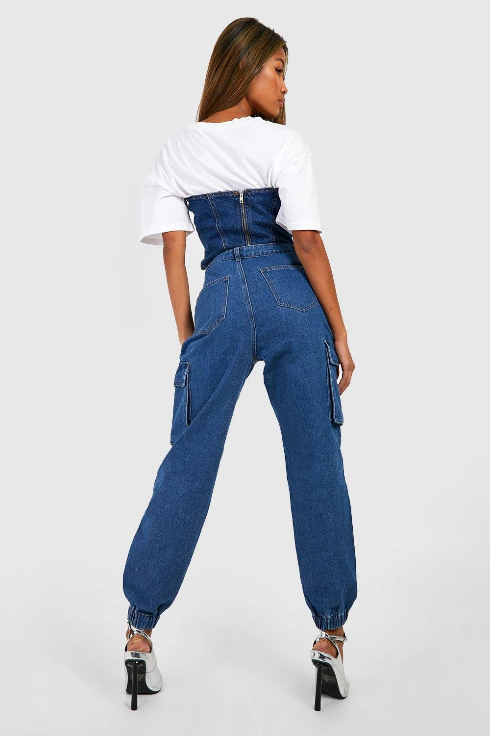 Jogging Cargo En Jean Taille Haute 4 Jogging Cargo En Jean Taille Haute – Image 2