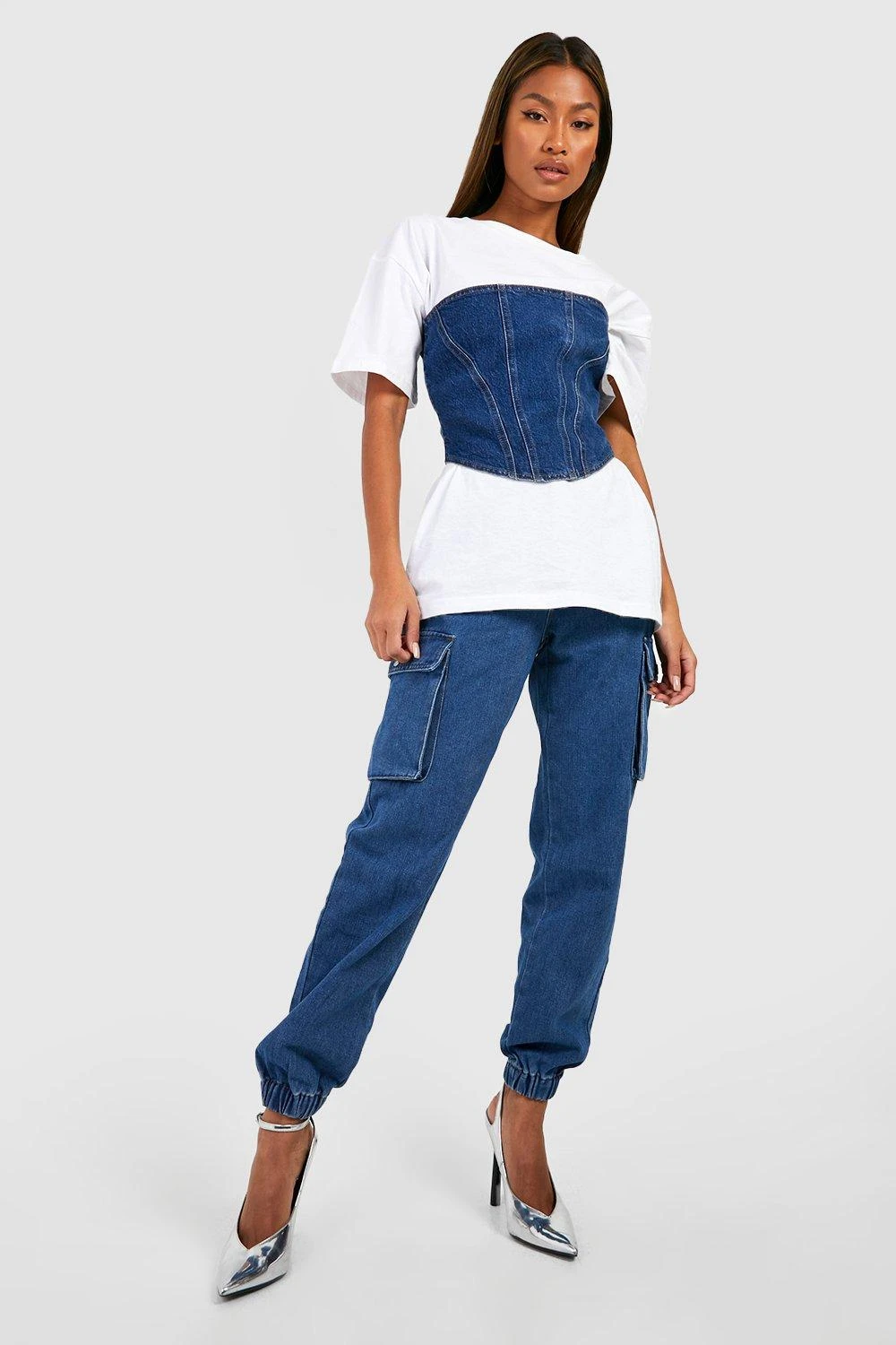 Jogging Cargo En Jean Taille Haute 5 Jogging Cargo En Jean Taille Haute – Image 3