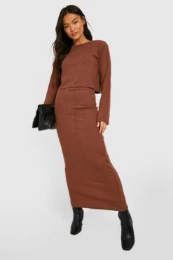 BOOHOO Crop Top Côtelé à Col Rond