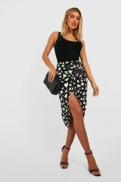 Jupe Mi-longue à Imprimé Animal 8 Jupe Mi-longue à Imprimé Animal -FR Chemises Soldes Magasin gzz37033 black xl 2