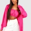 Ensemble Avec Chemise Oversize Et Bralette -FR Chemises Soldes Magasin gzz37392 hot20pink xl