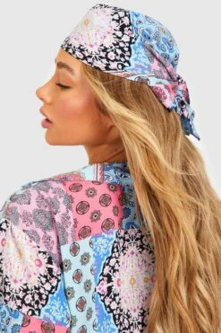 Ensemble à Imprimé Cachemire Avec Chemise Et Foulard -FR Chemises Soldes Magasin gzz37593 blue xl 3