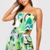 Tall - Ensemble Imprimé Abstrait Avec Top Et Short Ample -FR Chemises Soldes Magasin gzz38227 green xl