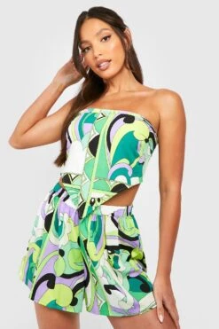 Tall - Ensemble Imprimé Abstrait Avec Top Et Short Ample