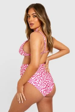 Maternité - Bikini De Grossesse Noué à Imprimé Géométrique -FR Chemises Soldes Magasin gzz39749 pink xl 1