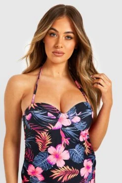 Maternité - Maillot De Bain De Grossesse à Imprimé Tropical -FR Chemises Soldes Magasin gzz39753 black xl 3