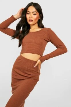 Jupe Moulante Mi-longue -FR Chemises Soldes Magasin gzz40707 chocolate xl 3