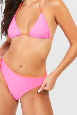 Haut De Maillot Triangle à Coutures Contrastantes -FR Chemises Soldes Magasin gzz41190 pink xl 3