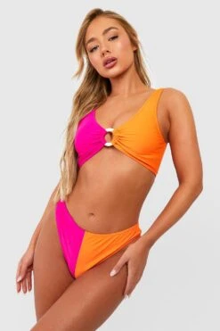 Bikini Color Block Avec Chouchou