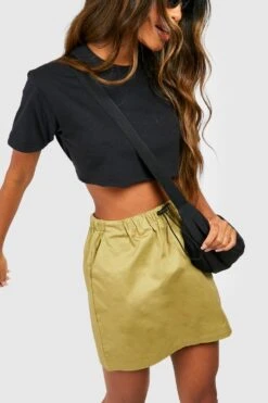 Mini-jupe Parachute à Cordon De Serrage 8 Mini-jupe Parachute à Cordon De Serrage -FR Chemises Soldes Magasin gzz41587 khaki xl 2