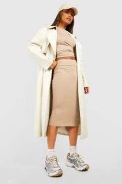 Jupe Mi-longue En Coton 8 Jupe Mi-longue En Coton -FR Chemises Soldes Magasin gzz41950 stone xl 2