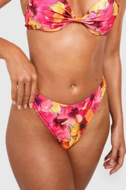 Bas De Maillot échancré à Imprimé Tropical 9 Bas De Maillot échancré à Imprimé Tropical -FR Chemises Soldes Magasin gzz42448 pink xl 3