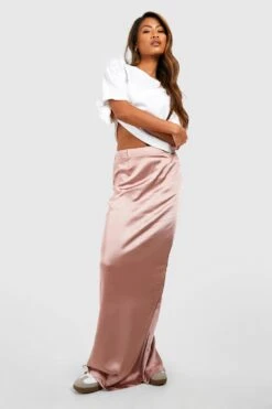 Jupe Longue Satinée Taille Haute -FR Chemises Soldes Magasin gzz42638 champagne xl 2