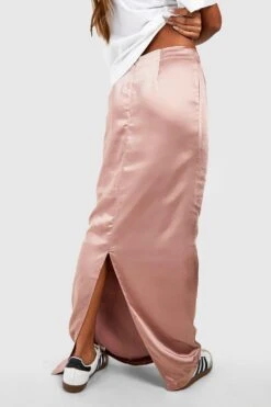 Jupe Longue Satinée Taille Haute -FR Chemises Soldes Magasin gzz42638 champagne xl 3