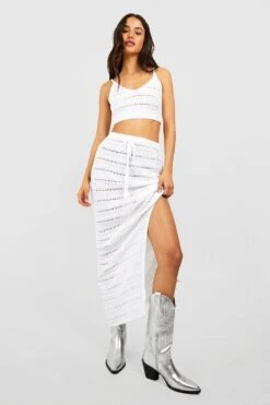 Ensemble En Crochet Avec Bralette Et Jupe Longue