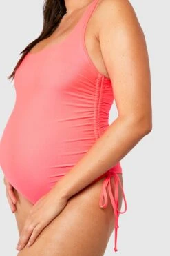 Maternité - Maillot De Bain De Grossesse Froncé -FR Chemises Soldes Magasin gzz42937 hot20pink xl 3