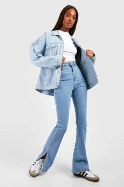 Jean Flare Fendu Taille Haute -FR Chemises Soldes Magasin gzz44733 light20wash xl 2