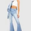 Jean Flare Push-up Taille Haute 1 Jean Flare Push-up Taille Haute -FR Chemises Soldes Magasin gzz44782 light20wash xl