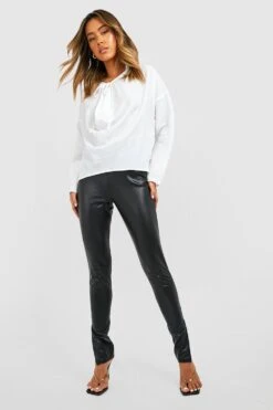 Chemise Texturée Drapée à Col Bénitier 8 Chemise Texturée Drapée à Col Bénitier -FR Chemises Soldes Magasin gzz45551 white xl 2