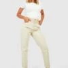 Jean Mom Bicolore Taille Haute 1 Jean Mom Bicolore Taille Haute -FR Chemises Soldes Magasin gzz45720 ecru xl