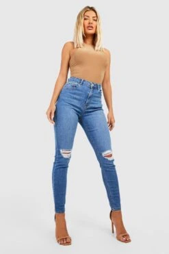 Jean Skinny Push-up Déchiré -FR Chemises Soldes Magasin gzz46057 mid20wash xl 2