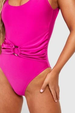 Maillot De Bain Sculptant à Anneau -FR Chemises Soldes Magasin gzz46218 fuchsia xl 3