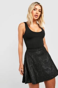 Jupe En Similicuir Croco