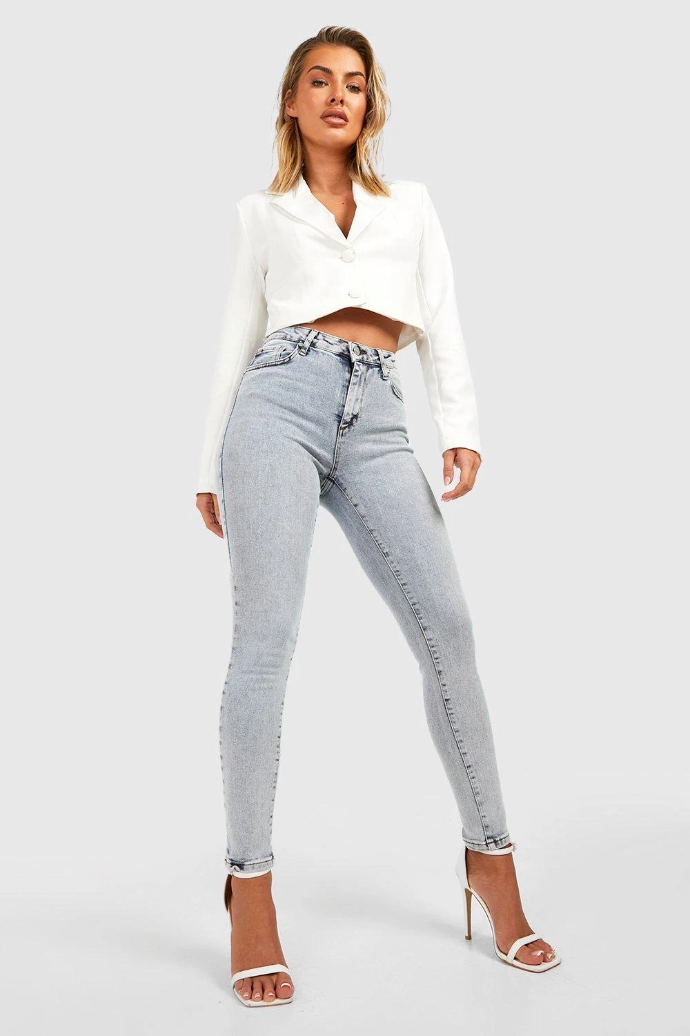 Jean Skinny Délavé Taille Mi-haute 3 Jean Skinny Délavé Taille Mi-haute