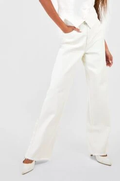 BOOHOO Jean Large Taille Haute -FR Chemises Soldes Magasin gzz46436 ecru xl 3