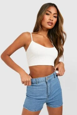 Short Taille Haute En Jean -FR Chemises Soldes Magasin gzz46441 light20wash xl 2