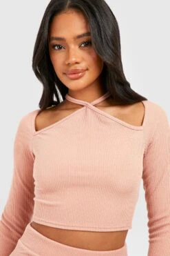 Top Côtelé à Découpes Et Manches Longues -FR Chemises Soldes Magasin gzz46613 camel xl 3