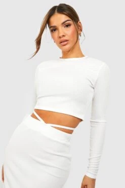 Jupe Mi-longue Côtelée Nouée -FR Chemises Soldes Magasin gzz46618 ecru xl 3