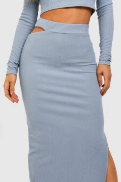 Jupe Longue Côtelée Fendue -FR Chemises Soldes Magasin gzz46620 slate20blue xl 3