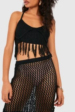 Ensemble à Franges Avec Bralette Et Mini-jupe -FR Chemises Soldes Magasin gzz46707 black xl 3