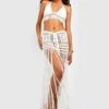 Ensemble Premium En Crochet Avec Bralette Et Jupe Longue Perlée -FR Chemises Soldes Magasin gzz46709 white xl