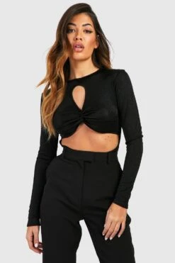 BOOHOO Body Froncé à Découpes -FR Chemises Soldes Magasin gzz46862 black xl 2