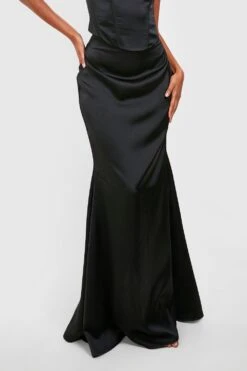 Jupe Longue Satinée -FR Chemises Soldes Magasin gzz47106 black xl 3