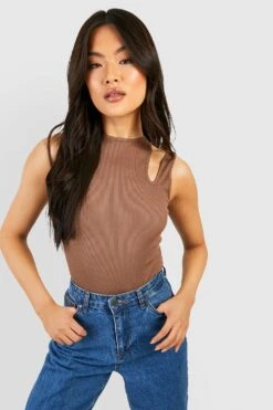 Body Côtelé Sans Manches 8 Body Côtelé Sans Manches -FR Chemises Soldes Magasin gzz47384 chocolate xl 2