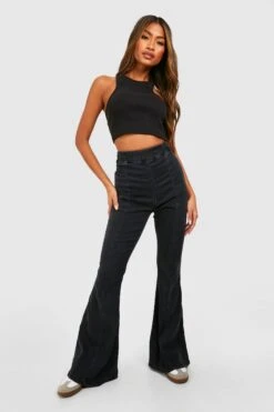 Jegging Flare Taille Haute 8 Jegging Flare Taille Haute -FR Chemises Soldes Magasin gzz47710 washed20black xl 2