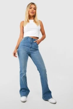 Jean Flare Fendu Délavé