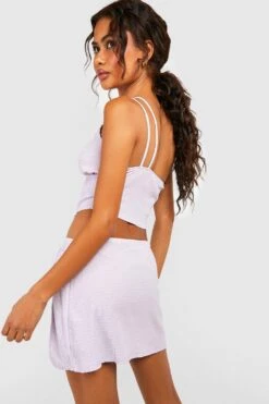 Mini-jupe Portefeuille Texturée -FR Chemises Soldes Magasin gzz48616 lilac xl 2