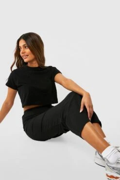 Jupe Mi-longue Taille Haute En Coton -FR Chemises Soldes Magasin gzz48951 black xl 3