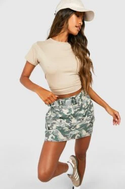 Mini-jupe Cargo à Imprimé Camouflage
